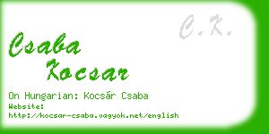 csaba kocsar business card